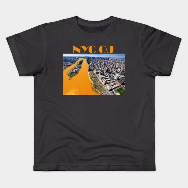 Orange East River NYC Kids T-Shirt by Sommo_happiens